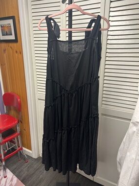 Nwot Urban Renewal Black Tiered Maxi Dress with Tie Straps